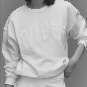 Anthropologie WIFEY Embroidered Sweatshirt